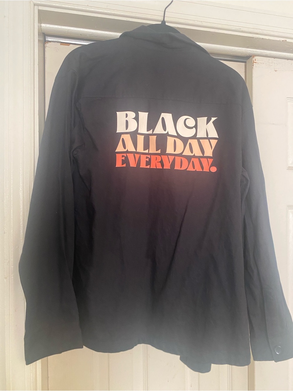 Black All Day Everyday Print Shirt Jacket